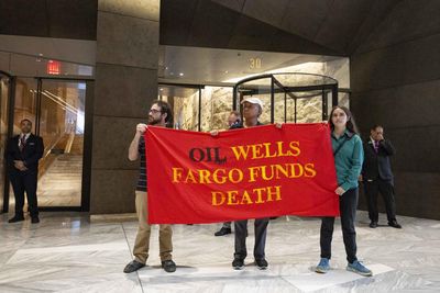 ‘Wells Fargo is complicit’: seven arrested at climate protests outside bank’s offices