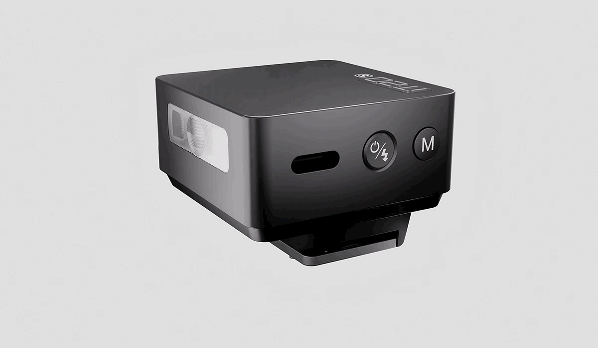 This tiny, compact camera flash uses magnetic modifiers – and only weighs about as much as a golf ball