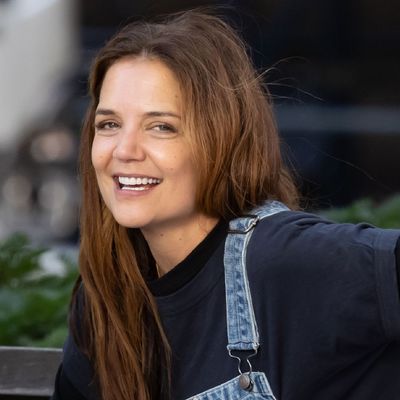 Katie Holmes Acts As Her Own Style Muse in 'Dawson's Creek'-Inspired Denim Overalls and Cowboy Boots