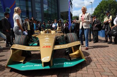 Pupils thrilled as 200mph racing car turns up at London school