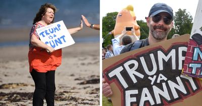 From paragliders to Janey Godley – a history of Donald Trump protests in Scotland