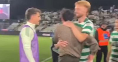 Watch as Nicolas Kuhn reunited with ex-Celtic teammates in heartwarming moment