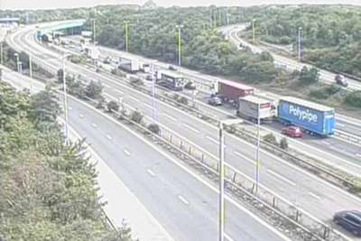 M11 closed in both directions due to two crashes near London airport