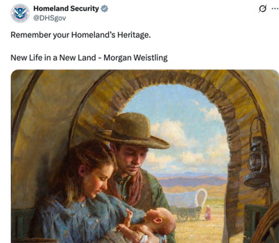 DHS Accused of Promoting Whitewashed Vision of America in Viral Painting Post: 'In Case You Had Any Doubts…'