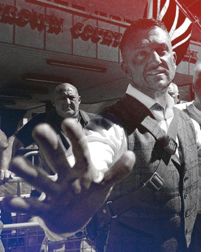 ‘Dodgy guys who dress just like him’: meet the team behind far-right activist Tommy Robinson