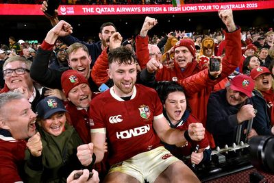 Hugo Keenan reacts after last-minute try seals record Lions comeback and series win