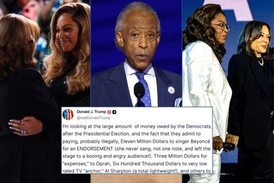 Trump Claims Democrats Admit To 'Probably Illegally' Paying for Endorsements From Beyoncé, Oprah, and Al Sharpton