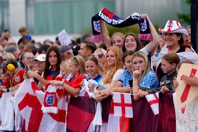 Football comes home: Jubilant fans greet Lionesses on return to England