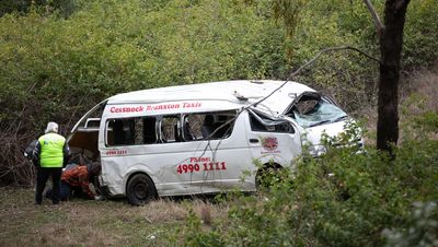 Six injured as wedding guests' minibus crashes