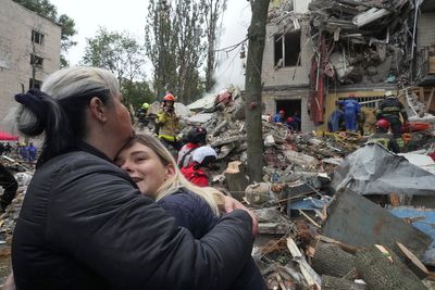 Photos of the latest Russian drone and missile attack in Kyiv