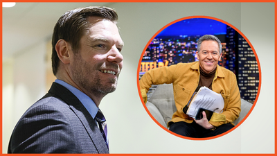 ‘GUTLESSfeld’: Rep. Eric Swalwell targets Greg Gutfeld as benchpressgate intensifies