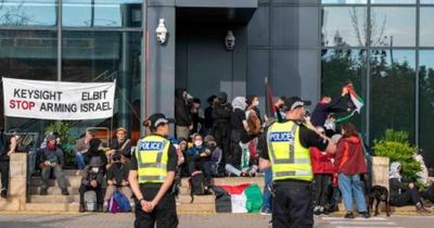 Pro-Palestine protest at Scottish office of 'Israeli-linked' tech company