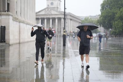 Heavy showers hit parts of UK after thunderstorm warning issued