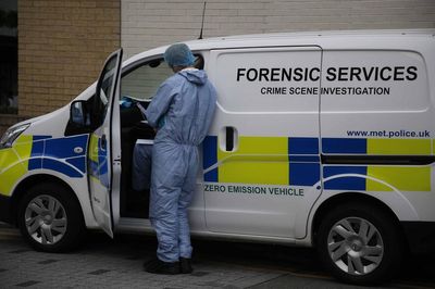 Shocking footage shows forensic officers digging out bones from bin in west London