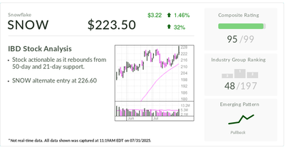 IBD Stock Of The Day, Snowflake, On Artificial Intelligence Fast Track