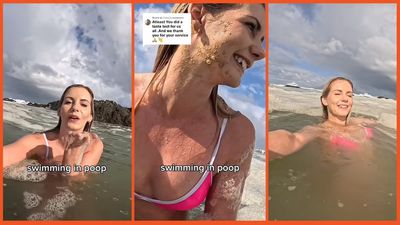 ‘She’s swimming in CACA’: Influencer goes for swim off coast of Cape Town but viewers are more concerned about what’s in the water with her