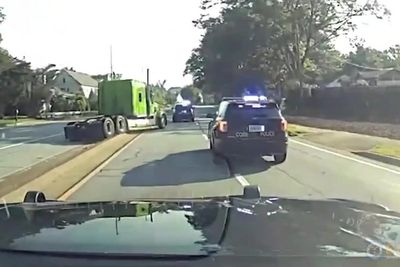 Semi truck driver takes cops on wild wrong-way chase before crashing into garden