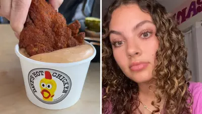 ‘Please send help this is not ok’: Los Angeles woman bites into Dave’s Hot Chicken tender. Then she sees something green inside