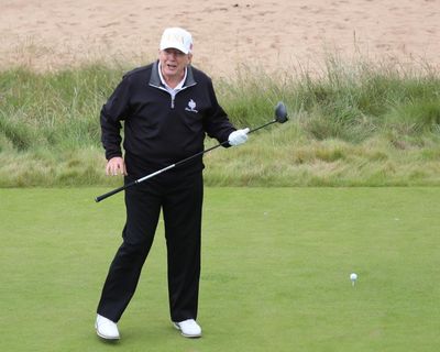 ‘Dodgy looking’ clip of Trump playing golf in Scotland sparks cheating debate