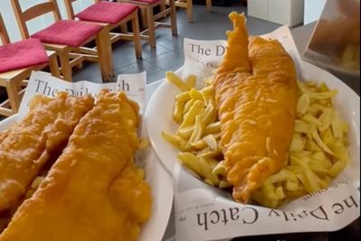Is this Britain's most expensive chippy? Viral videos show fish lovers tucking into eyewatering £65 takeaway
