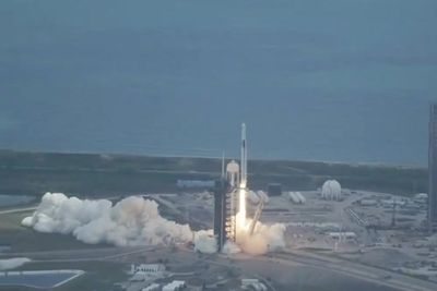 Moment SpaceX crew launches to ISS as space station celebrates historic milestone