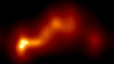 Exotic 'blazar' is part of most extreme double black hole system ever found, crooked jet suggests