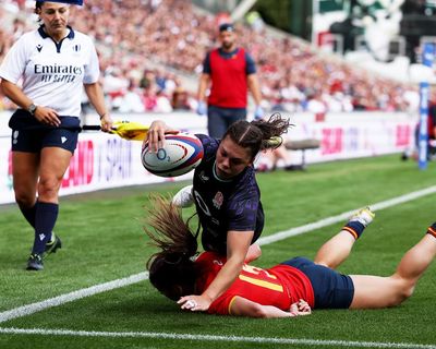 Marlie Packer’s red card sours England’s 97-7 World Cup warmup rout of Spain