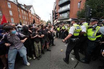 Nine arrests as protesters clash outside Islington asylum hotel