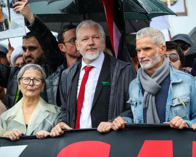 Sea of people march across Sydney Harbour Bridge calling for an end to killing in Gaza