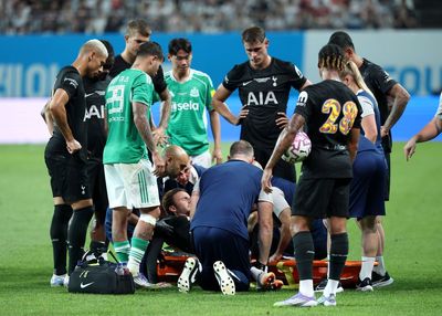 Tottenham: Thomas Frank provides 'brutal' James Maddison injury update as midfielder spotted on crutches
