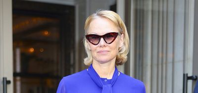 Pamela Anderson makes a compelling case for wearing this statement hue head-to-toe with this head-turning look
