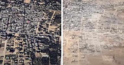 Harrowing before and after pictures show extent of devastation in Gaza