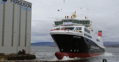 Glen Rosa ferry leaves dry dock to return to shipyard