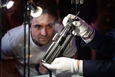 Darth Vader lightsaber expected to sell for millions goes on display in London