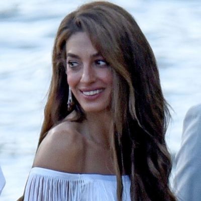 Amal Clooney Taps Copenhagen Fashion Week's Fringe Trend for Her Latest Lake Como Outing