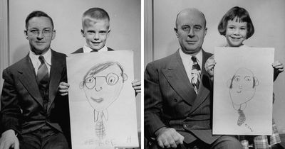These 8 Kids Drew Their Dads From Memory In 1949, And The Results Are Unintentionally Hilarious