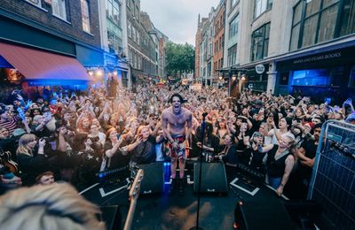 Yungblud plays surprise gig on London's famous Denmark Street as he opens store and fan club