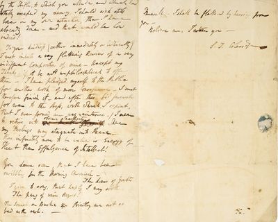 Samuel Taylor Coleridge wanted to ‘bid farewell’ to writing at 22, letter reveals