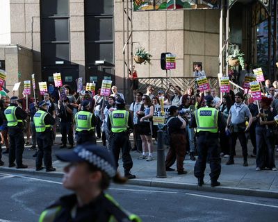 Three thousand riot officers readied for weekend of protests in England and Wales