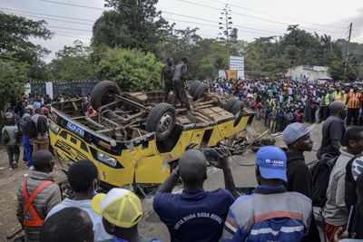 Bus carrying mourners overturns in Kenya, killing 25 people