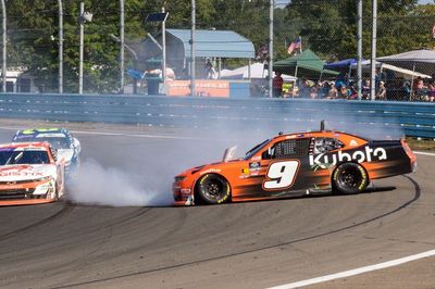 Shane van Gisbergen wrecks out of the lead after contact with teammate