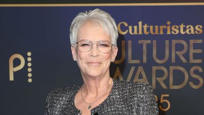 Jamie Lee Curtis' shimmery trophy jacket will make the perfect extra layer as we move towards next season