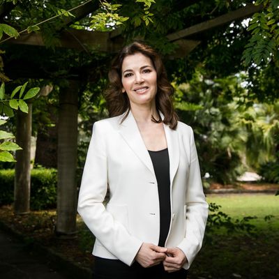 Nigella Lawson’s hot pink garden bistro set proves the colourful garden furniture trend is here to stay