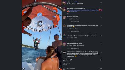 Parasailing on a Ducati Motorcycle? Sure, Why Not