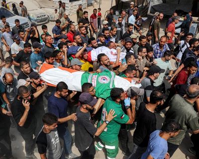 Global outrage mounts as funeral held for five journalists killed by Israel