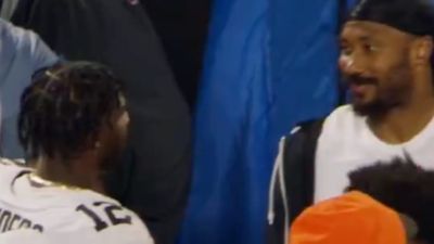 Myles Garrett Had Blunt Answer to Shedeur Sanders's Mid-Game Question in Funny Moment
