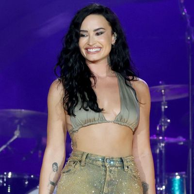 Demi Lovato Styles Bedazzled Acne Studios Jeans for a 'Camp Rock' Reunion With Joe Jonas