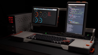 This futuristic 3D-printed cyberdeck has two swiveling touchscreens — and it's powered by a Raspberry Pi 5