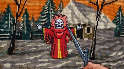 I can't decide if this artist's video game embroidery paintings are hardcore or grandmacore