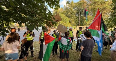 Pro-Palestine protesters greet JD Vance as he lands in Scotland